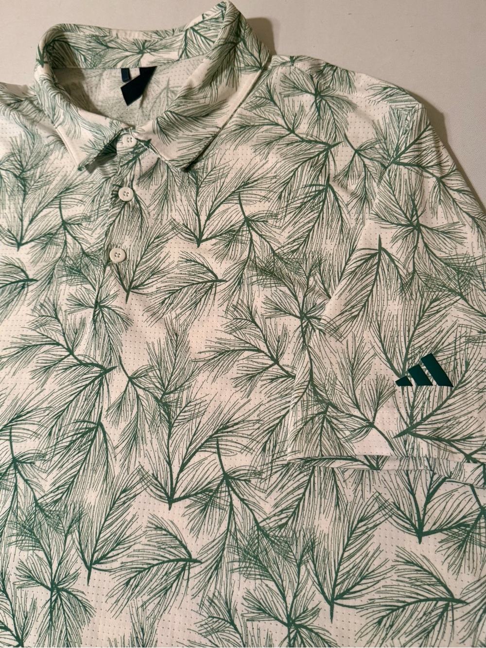 Adidas ULTIMATE365 Pine Print Polo Golf Performance Outdoor Shirt Mens XL